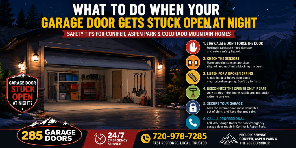 What To Do When Your Garage Door Gets Stuck Open at Night
